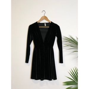 American Apparel Velvet black dress
